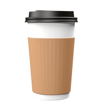 Illustration of a paper coffee cup take away isolated on transparent background png