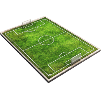 A Soccer Field On a Grassy Field With a Goal Transparent Background png