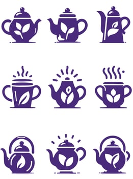 Brewed to Perfection Teapot Collection Logo Design vector