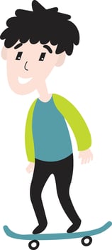 kid playing skateboard illustration vector