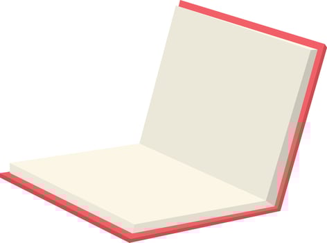 Reading Book Illustration in Open Position vector
