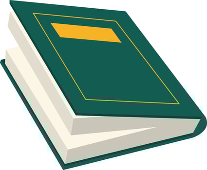 Reading book in half open position vector