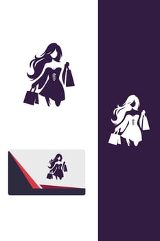 Prime Buy Shopping Girl Logo vector