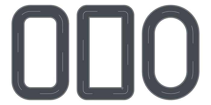 Road highway decorative frame set illustration design vector