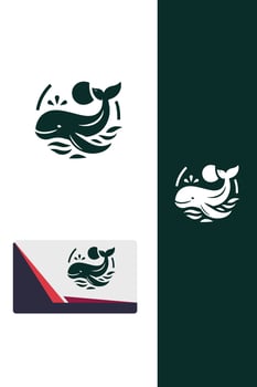 Oceans Embrace Whale Logo vector