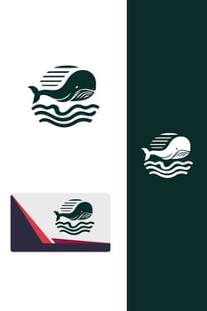 Oceans Embrace Whale Logo vector