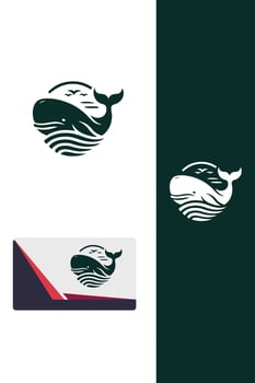 The Whale Logo Design vector