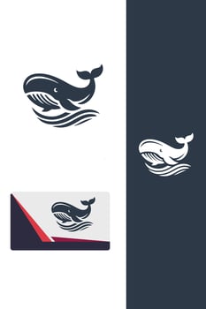 Blue Abyss Whale Logo vector