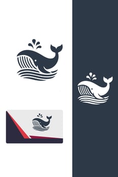 Blue Abyss Whale Logo vector