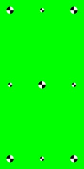 Vertical greenscreen template with motion tracking marks. Used for chromakey in social media production. design. vector