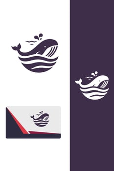 Blue Wave Branding Whale Logo vector