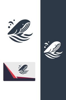 Sea Monarch Whale Logo vector