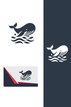 Whale Wave Logo vector