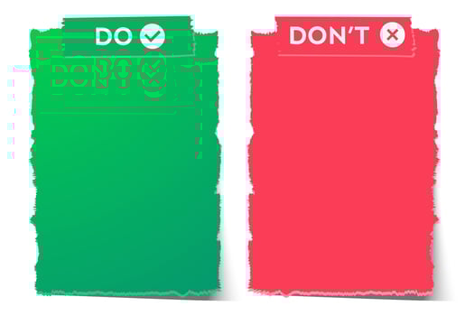 Do and Dont infographic template frame vector
