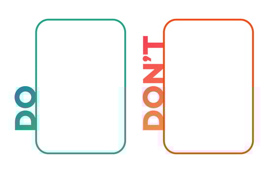 Do and dont infographic template frame gradient style vector