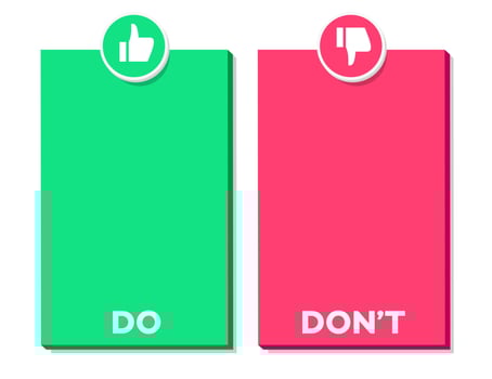 Do and dont infographic template frame 3d style vector