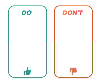 Do and dont infographic template frame color line style vector