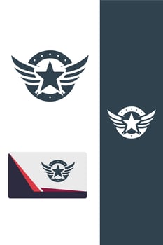 Galactic Plume Star Wings Logo vector