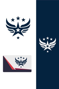 Galactic Plume Star Wings Logo vector