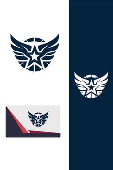 Celestial Soar Star Wings Logo vector