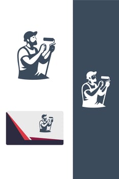 Brushwork Innovations painter logo vector