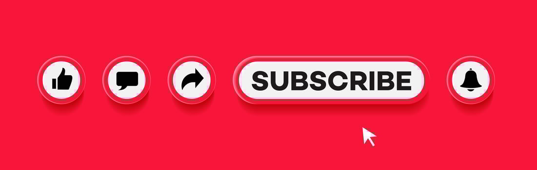 Like, comment, share, subscribe and notification bar vector