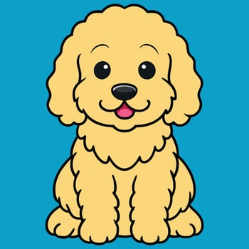 Illustration of a Cute Baby Goldendoodle Sitting vector