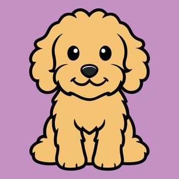 Cute Baby Goldendoodle Dog Resting Design vector