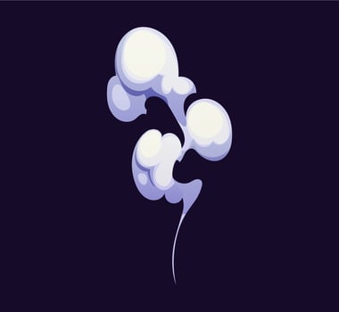 cartoon white smoke cloud drifts with its puffs vector