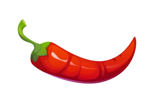 Cartoon red chili pepper, spicy Mexican jalapeno vector