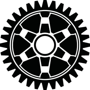 Black Gear Icon on White Background vector
