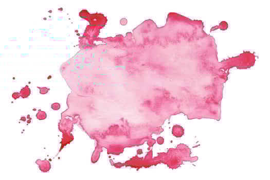 Pink Abstract Watercolor Splatter Isolated on White Background. Hand painted aquarelle splash with drops stains vector