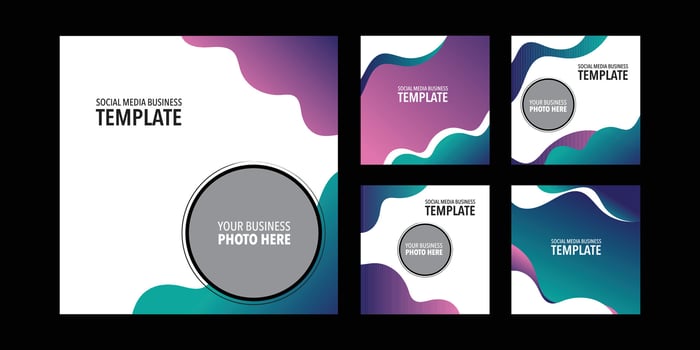 Modern, colorful social media business template vector