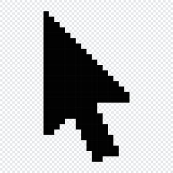 Pixel computer mouse click pointer cursor arrow. Mouse cursor arrow. Pointer arrow. Cursor icon vector
