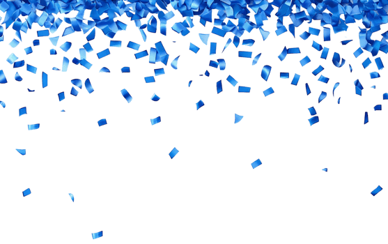 Party Decoration Blue Confetti on Transparent Background png