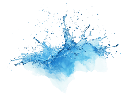 Water splash on transparent background abstract blue png
