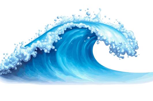 Ocean wave illustration on transparent background png