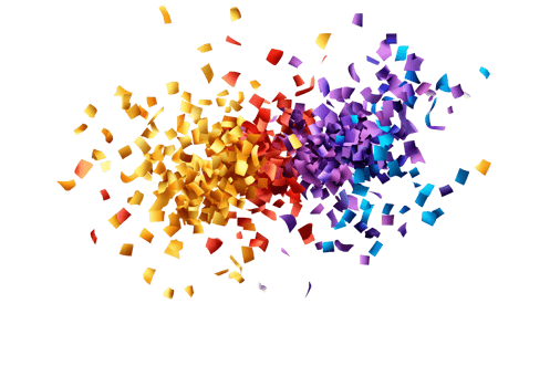 Colorful confetti explosion on transparent background png