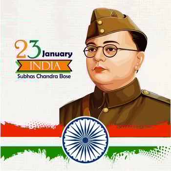 Netaji subhas chandra bose jayanti celebration poster vector