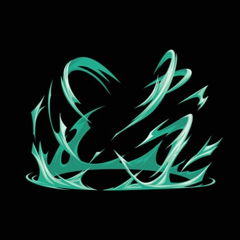green aura effect cartoon illustration vector
