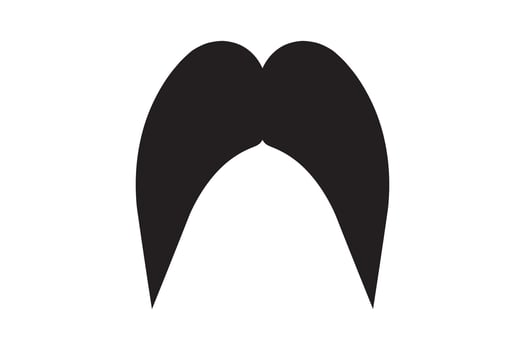 Moustache icon. Black retro style mustache. Shave barber vintage man face vector