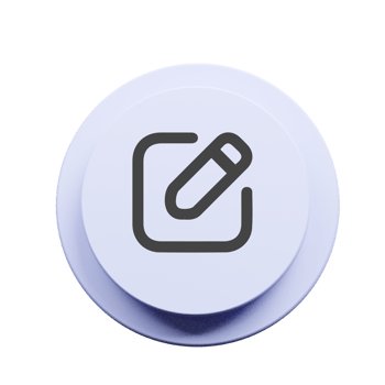 Edit icon on 3d circle with shadow png
