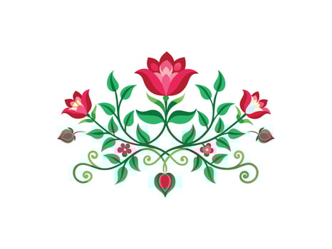 Floral Border Design Symmetrical Vine Pattern vector