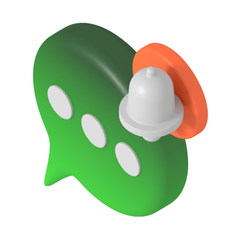 Social media bubble with notification bell png