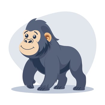 Gorilla. Cute funny monkey. Animal illustration in cartoon style. vector