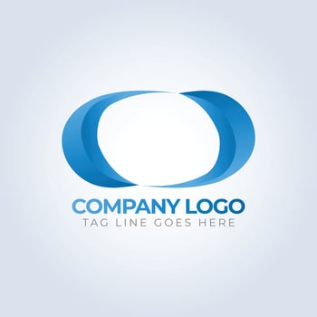Company identity logo template, Blue theme, unique logo, creative logo, logo template, silver background vector