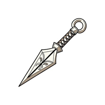 A dagger with a butterfly on it vector