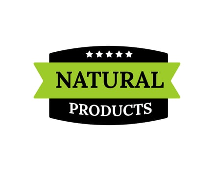 Green and black eco label for organic, fresh, and vegan product branding. vector