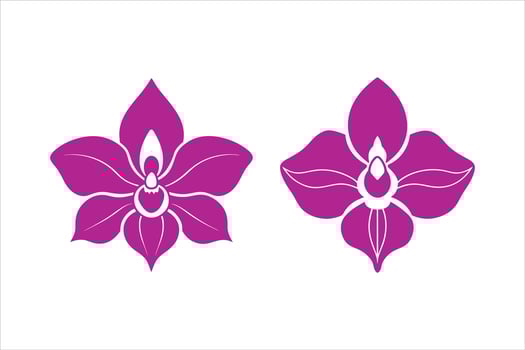 flower , orchid simple flower icon art illustration vector