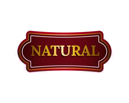 Red eco label for wellness, vegan, and organic branding. vector